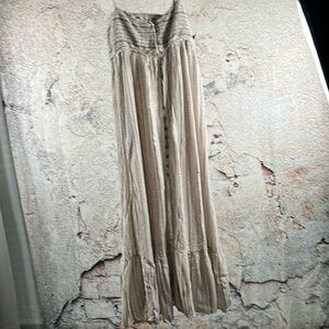 PROMESA USA
ABSTRACT STRIPE DRESS Medium brown & cream   A633